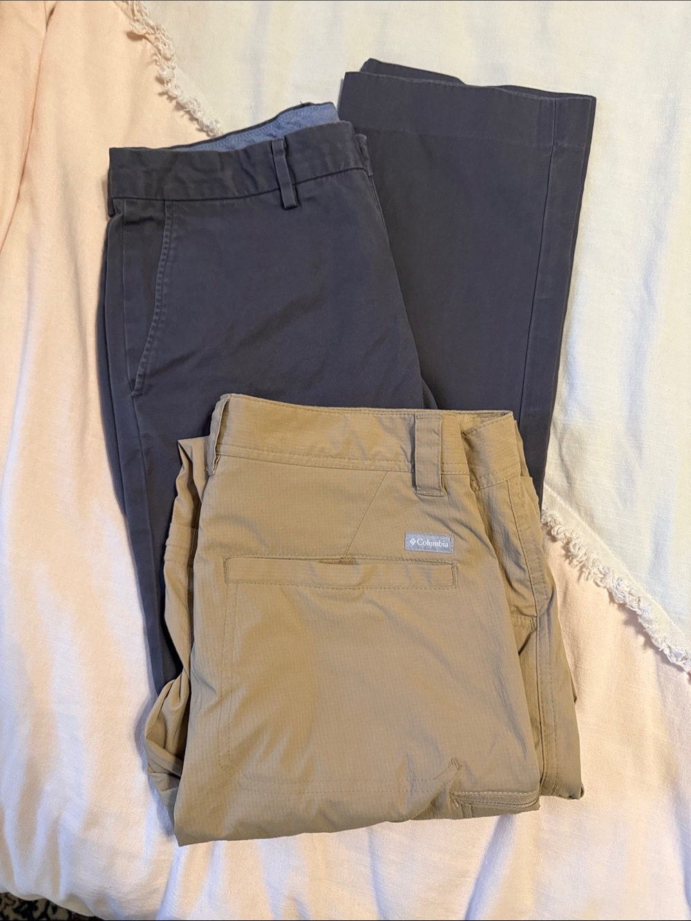 Men’s 32”x34” pants - J. Crew classic fit chinos & Columbia Khakis